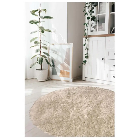 Soft Washable Beige Shaggy Rug | SA-02 - Rugs
