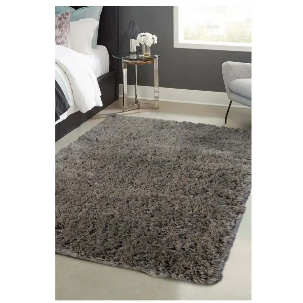 Soft Washable Grey Shaggy Rug | SA-04 - 100X150 cm - Rugs