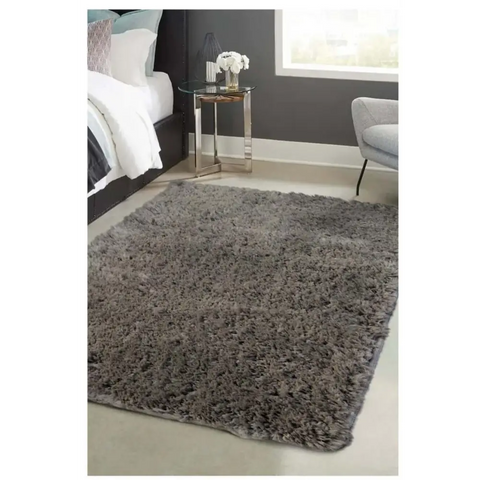 Soft Washable Grey Shaggy Rug | SA-04 - 100X150 cm - Rugs