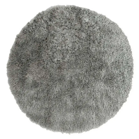 Soft Washable Grey Shaggy Rug | SA-04 - Ø 100 cm - Rugs