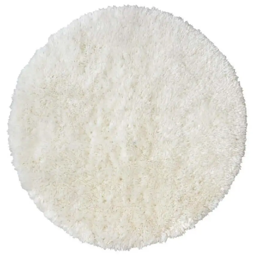 Soft Washable Ivory Shaggy Rug | SA-01 - Ø 100 cm - Rugs