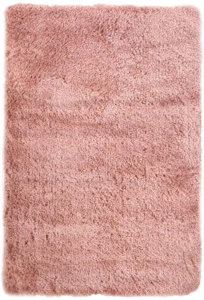 A soft washable pink shaggy rug sa-07 with a plush rectangular shape and fluffy texture