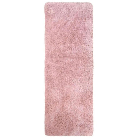 A soft washable pink shaggy rug sa07 with long rectangular shape and plush fluffy texture perfect for cozy spaces