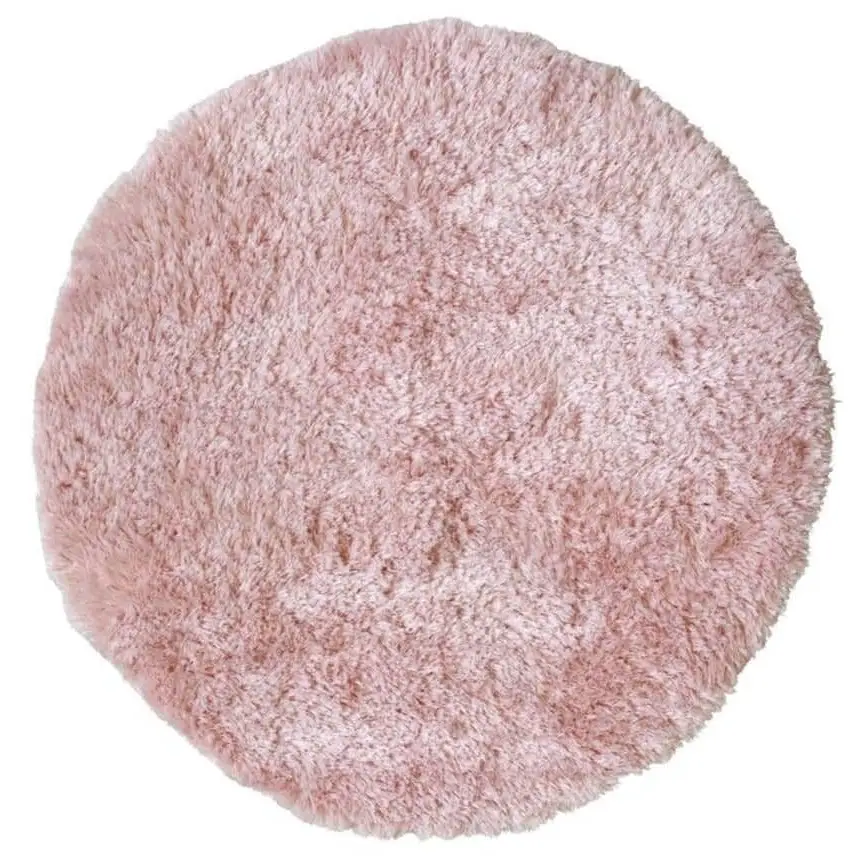 Soft Washable Pink Shaggy Rug | SA-07 - Ø 100 cm - Rugs