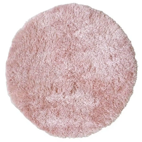 Soft Washable Pink Shaggy Rug | SA-07 - Ø 100 cm - Rugs