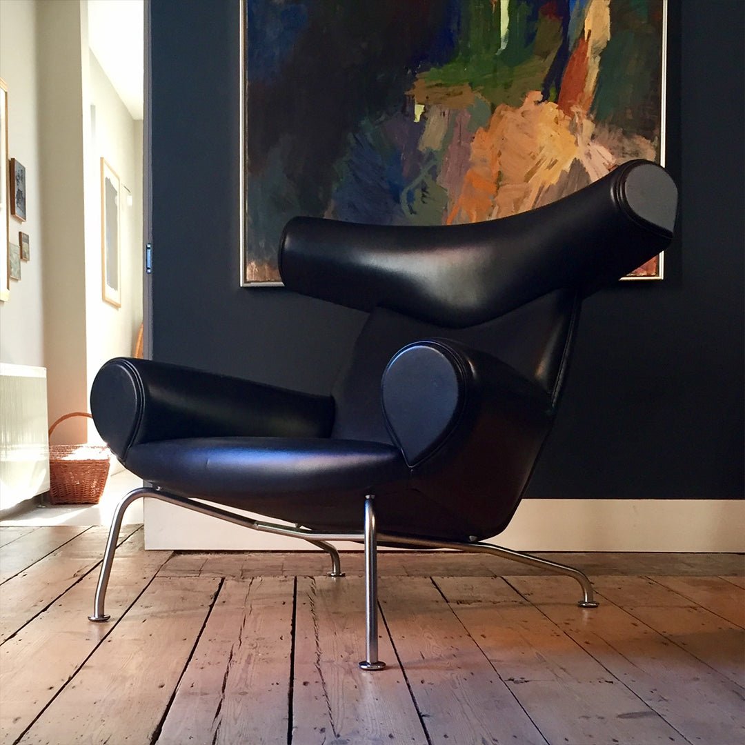 Ox Horns Armchair, Genuine Leather, Brown