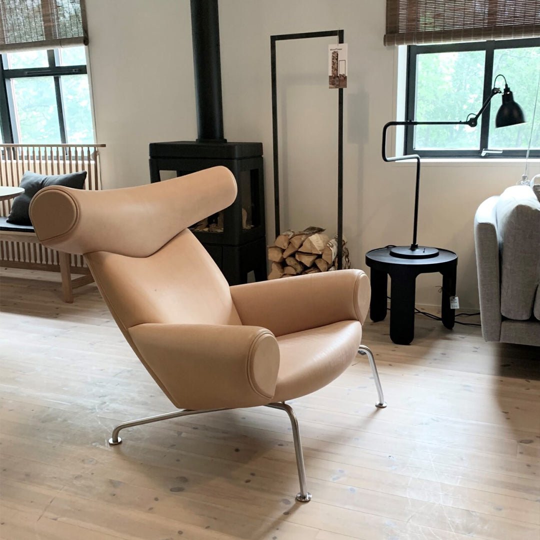 Ox Horns Armchair, Genuine Leather, Brown