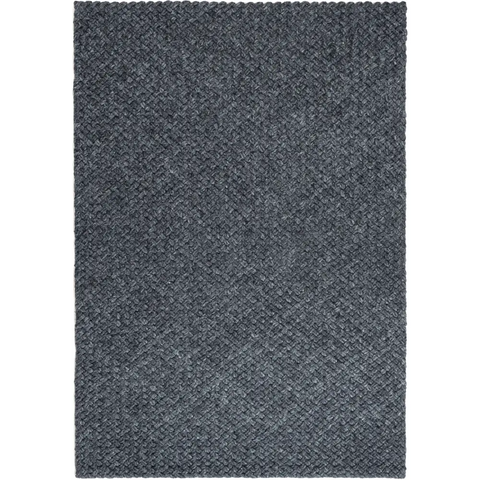 Solid Design Recycled Low Pile Eco Rug | Nila - Dark Grey / 120X170 cm - Rugs