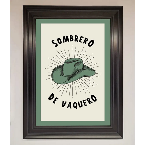 Sombrero De Vaquero Framed Wall Art - A1 (59.4 x 84.1 cm) / Matt Black - Framed Print