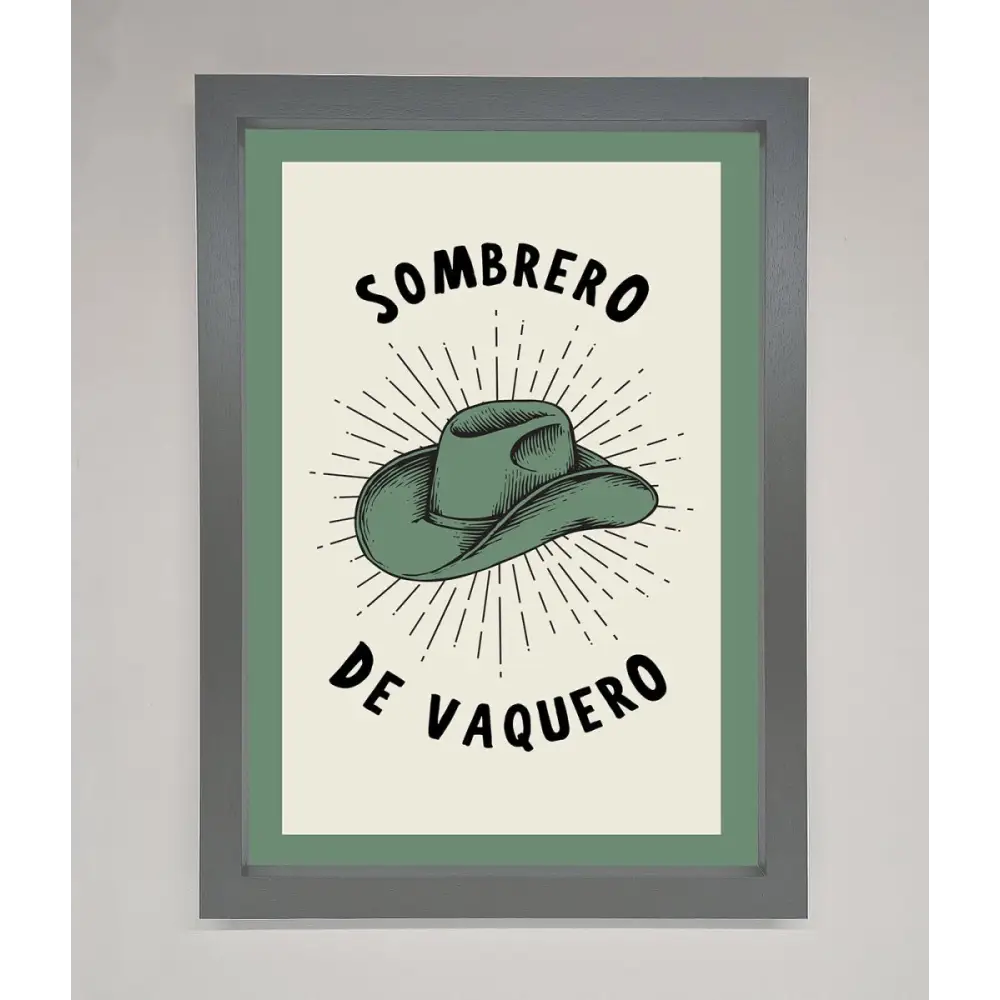 Sombrero De Vaquero Framed Wall Art - A3 (29.7 x 42 cm) / Dark Grey - Framed Print