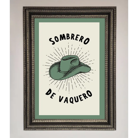 Sombrero De Vaquero Framed Wall Art - A3 (29.7 x 42 cm) / Ornate Silver Black - Framed Print