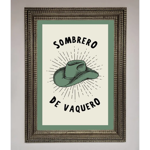 Sombrero De Vaquero Framed Wall Art - A3 (29.7 x 42 cm) / Ornate Silver - Framed Print
