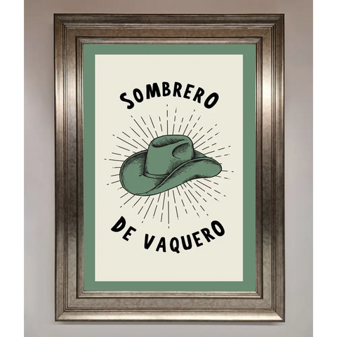 Sombrero De Vaquero Framed Wall Art - A3 (29.7 x 42 cm) / Silver - Framed Print