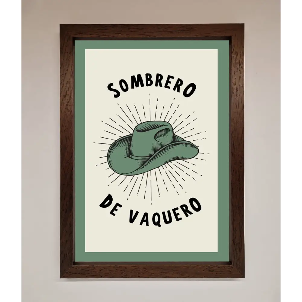 Sombrero De Vaquero Framed Wall Art - A3 (29.7 x 42 cm) / Walnut - Framed Print