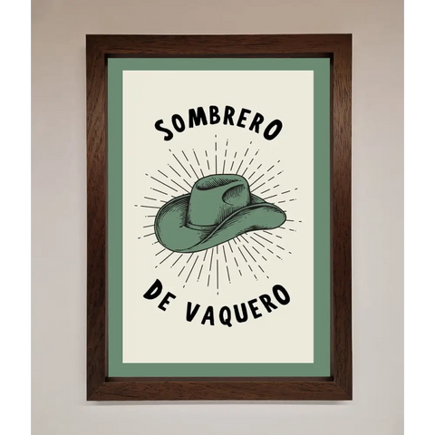 Sombrero De Vaquero Framed Wall Art - A3 (29.7 x 42 cm) / Walnut - Framed Print