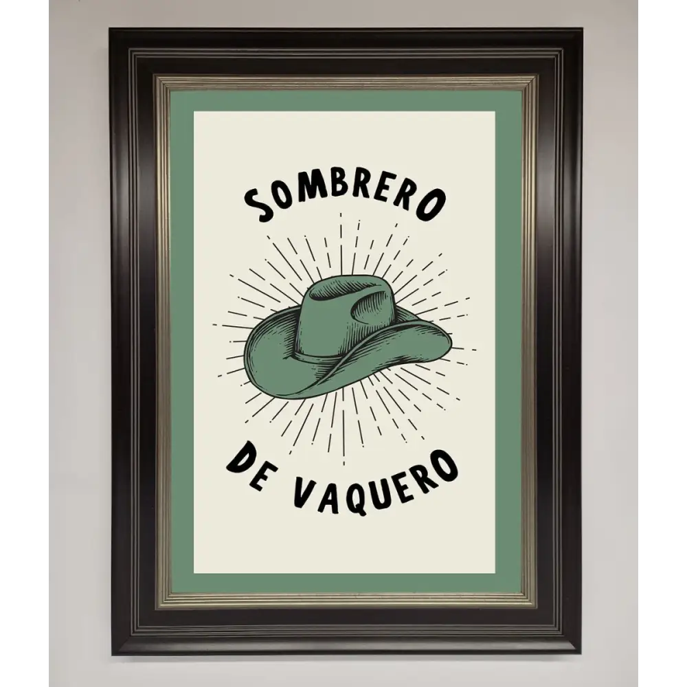 Sombrero De Vaquero Framed Wall Art - B0 (100 x 141 cm) / Black Silver - Framed Print