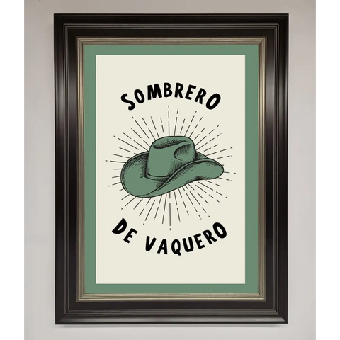 Sombrero De Vaquero Framed Wall Art - B0 (100 x 141 cm) / Black Silver - Framed Print