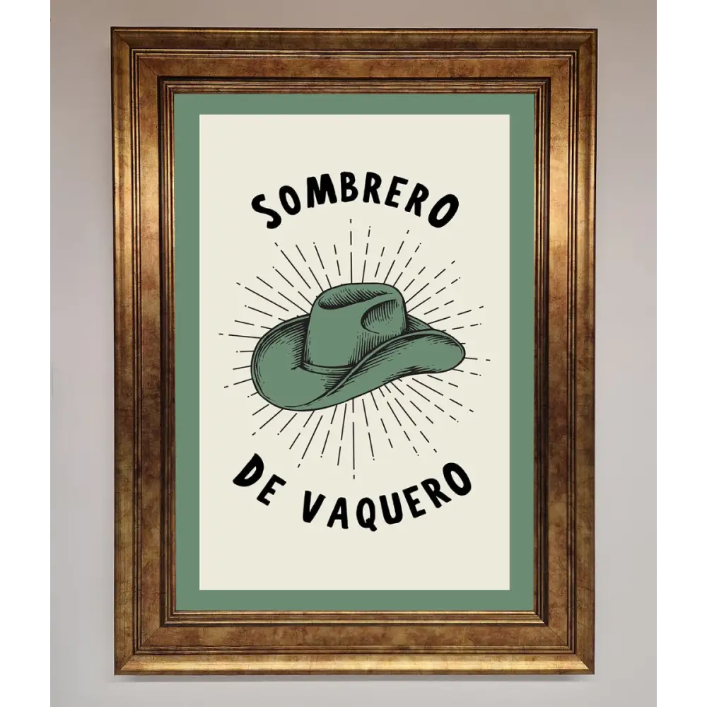Sombrero De Vaquero Framed Wall Art - B0 (100 x 141 cm) / Bronze - Framed Print