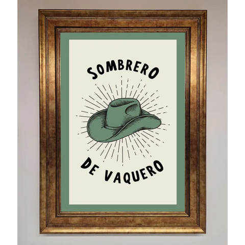 Sombrero De Vaquero Framed Wall Art - B0 (100 x 141 cm) / Bronze - Framed Print
