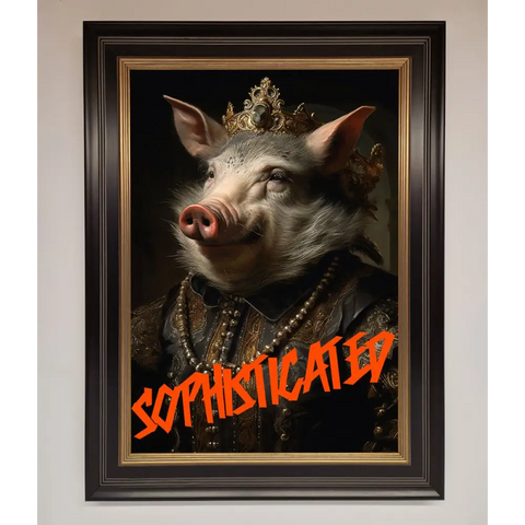 Sophisticated Pig Framed Wall Art - A3 (29.7 x 42 cm) / Black Gold - Framed Print