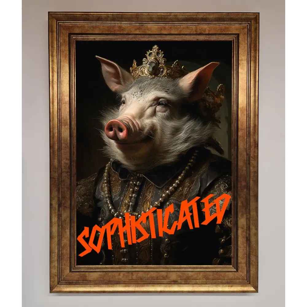 Sophisticated Pig Framed Wall Art - A3 (29.7 x 42 cm) / Bronze - Framed Print