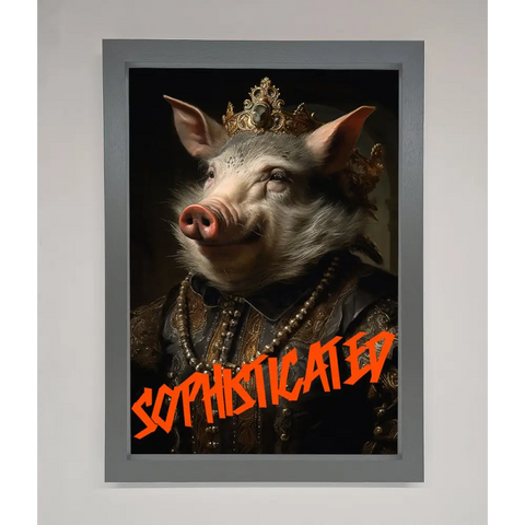 Sophisticated Pig Framed Wall Art - A3 (29.7 x 42 cm) / Dark Grey - Framed Print