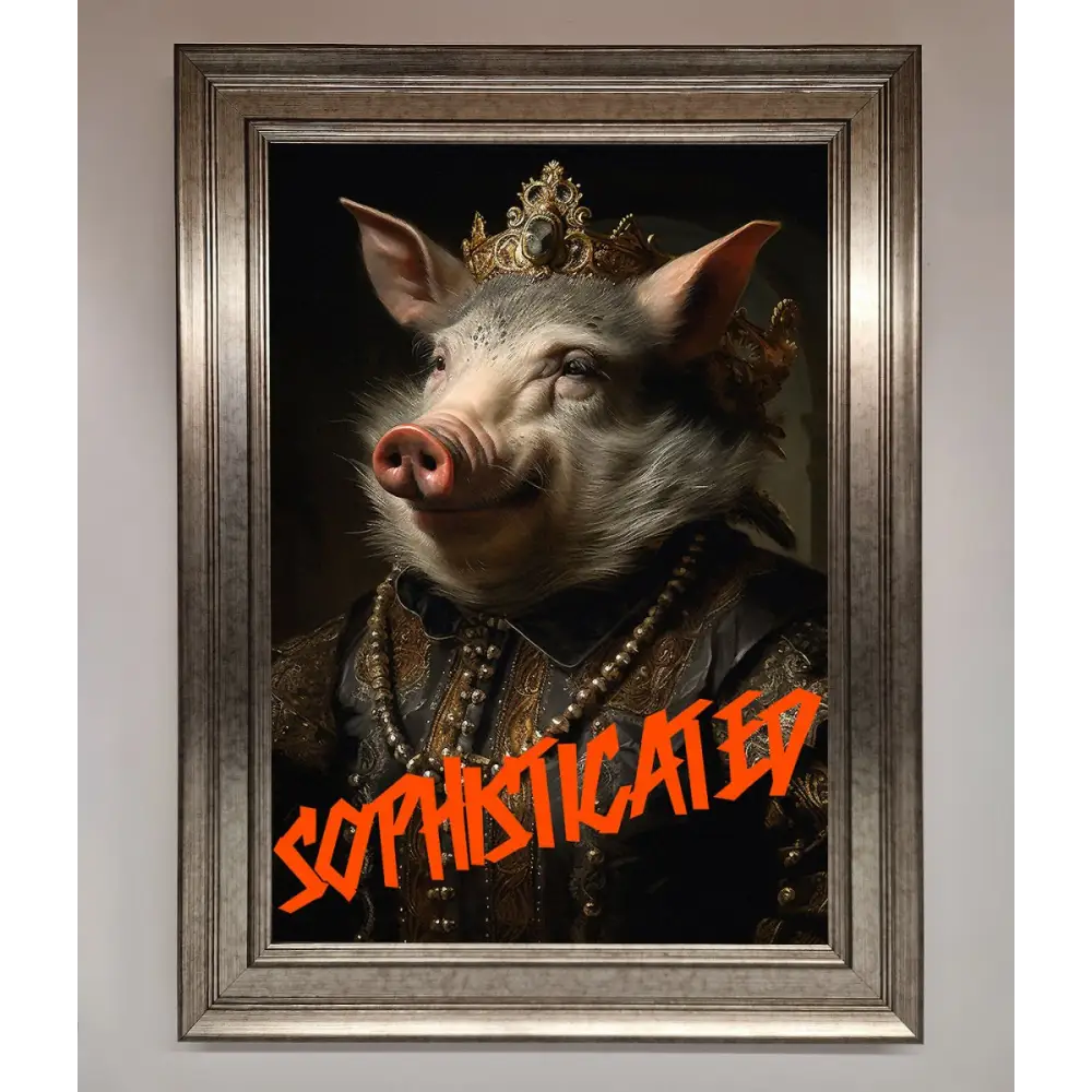 Sophisticated Pig Framed Wall Art - A3 (29.7 x 42 cm) / Silver - Framed Print