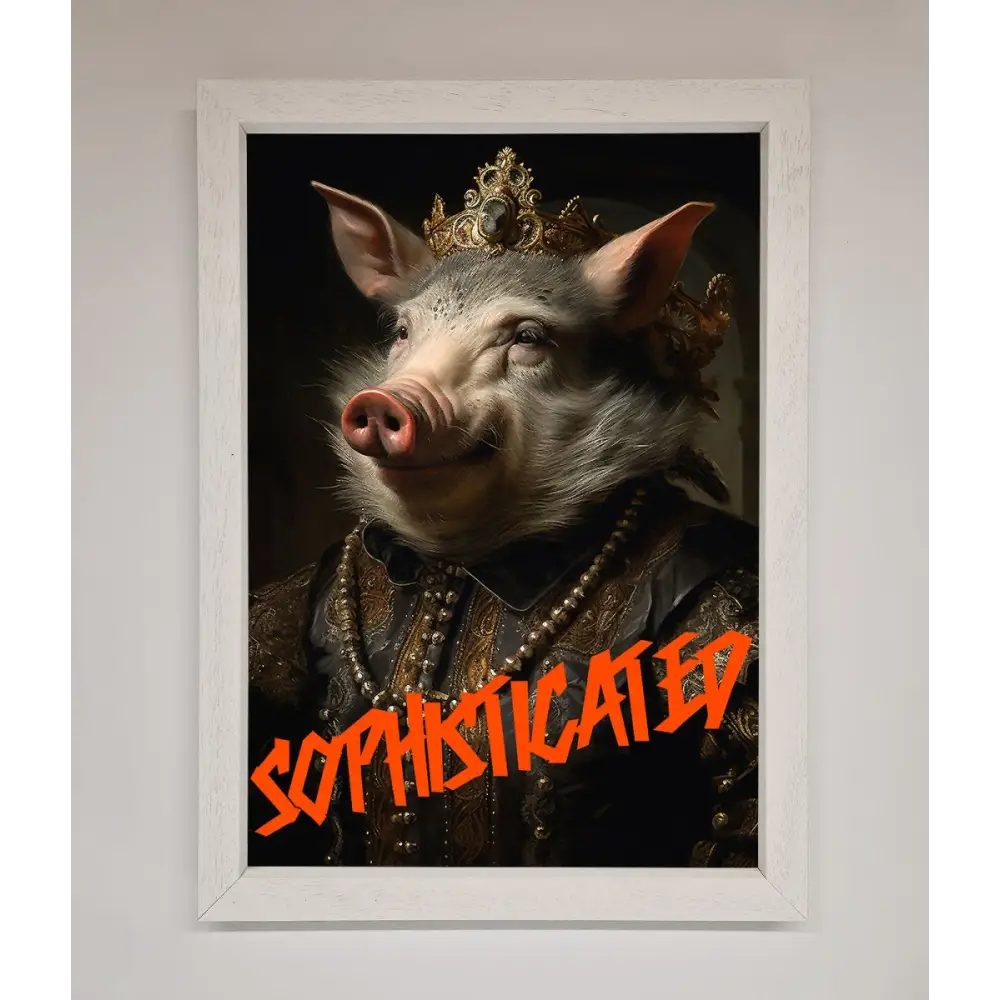 Sophisticated Pig Framed Wall Art - A3 (29.7 x 42 cm) / White - Framed Print