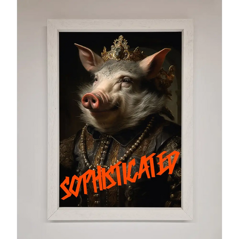 Sophisticated Pig Framed Wall Art - A3 (29.7 x 42 cm) / White - Framed Print