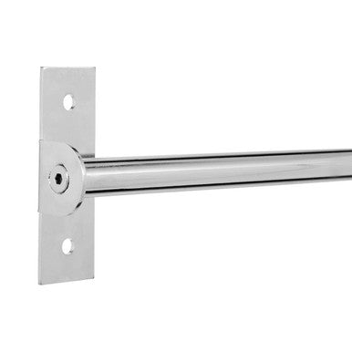Sorello chrome hanging rail with sleek chrome finished metal bar and rectangular mounting plate for towels