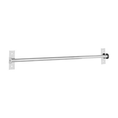 Sorello chrome hanging rail with sleek chrome finished metal bar and flat mounting plates for towel hanging