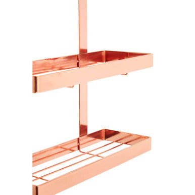 Sleek sorello rose gold two-tier kitchen shelf with copper-colored metal and modern design for stylish storage