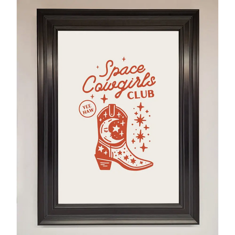Space Cowgirls Club Framed Wall Art - A1 (59.4 x 84.1 cm) / Matt Black - Framed Print