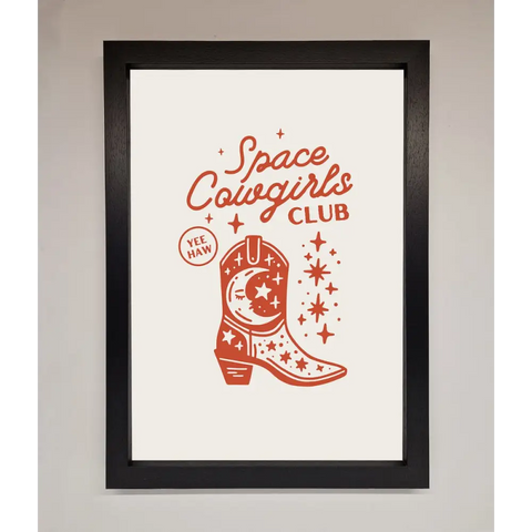 Space Cowgirls Club Framed Wall Art - A3 (29.7 x 42 cm) / Black - Framed Print