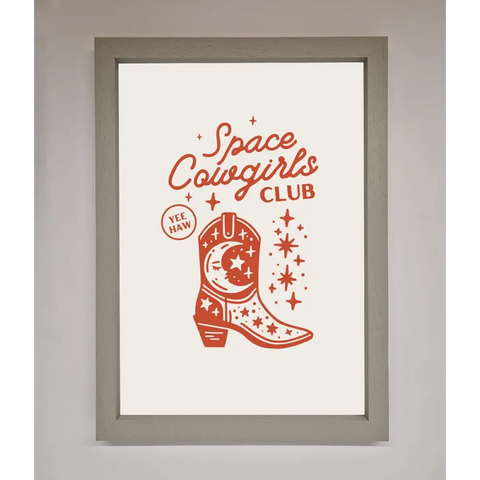 Space Cowgirls Club Framed Wall Art - A3 (29.7 x 42 cm) / Grey - Framed Print