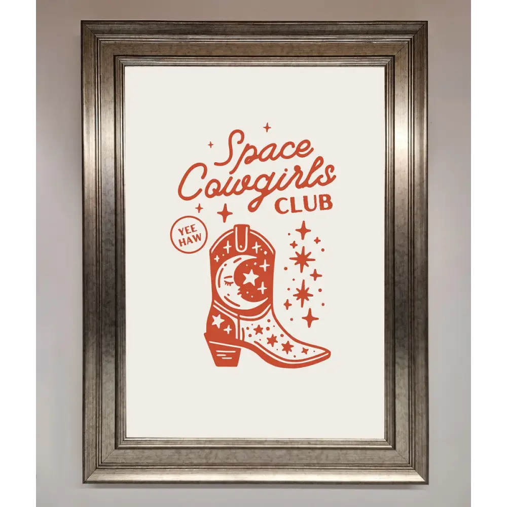 Space Cowgirls Club Framed Wall Art - A3 (29.7 x 42 cm) / Silver - Framed Print