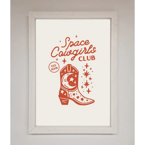 Space Cowgirls Club Framed Wall Art - A3 (29.7 x 42 cm) / White - Framed Print