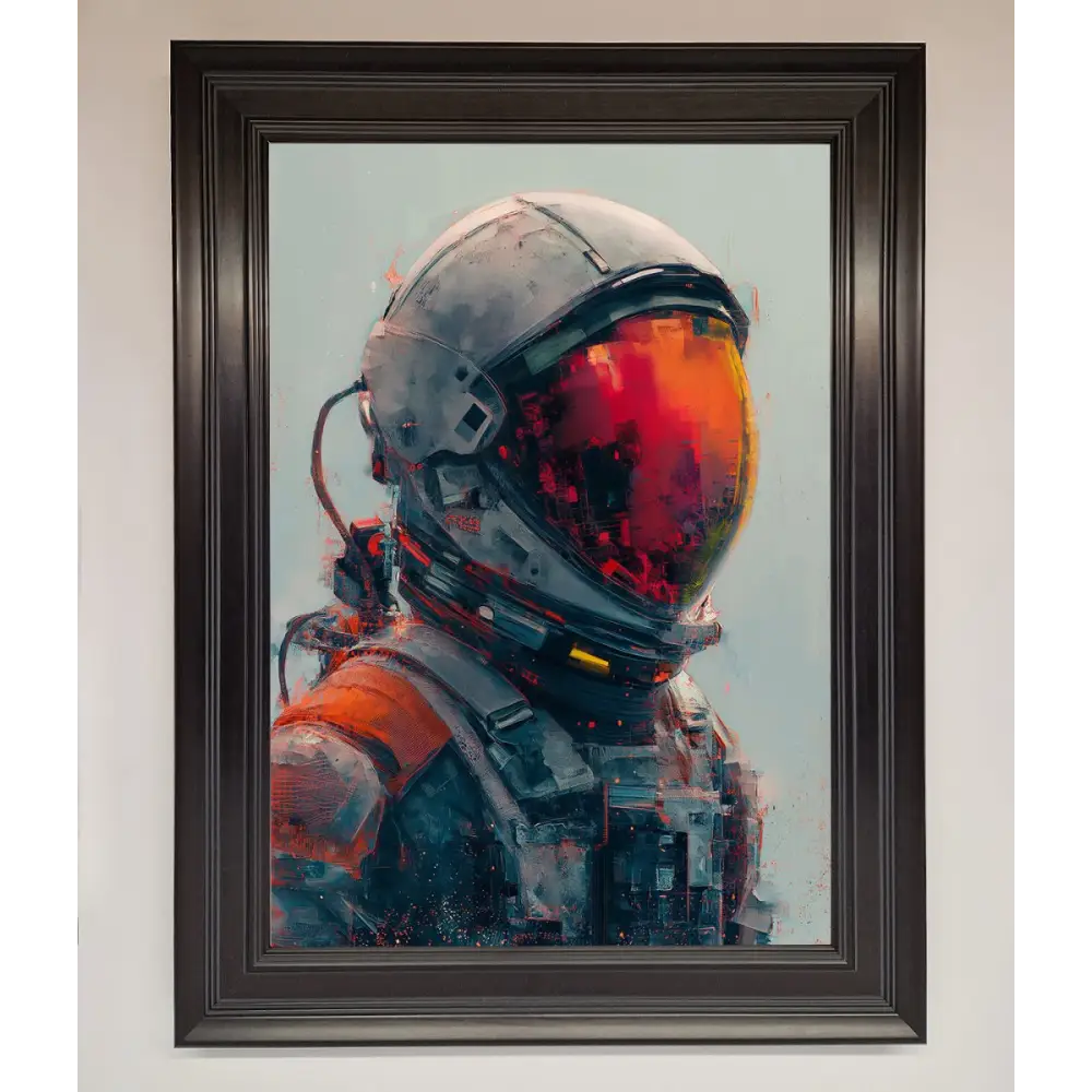 Space Man Framed Wall Art - A1 (59.4 x 84.1 cm) / Matt Black - Framed Print