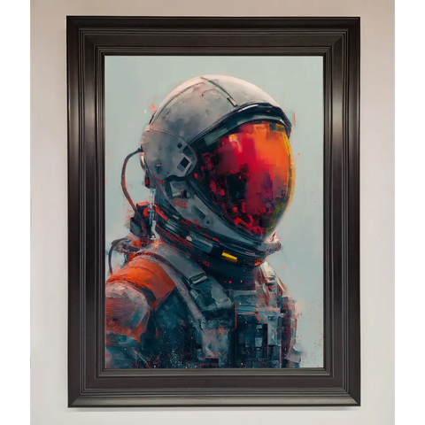 Space Man Framed Wall Art - A1 (59.4 x 84.1 cm) / Matt Black - Framed Print