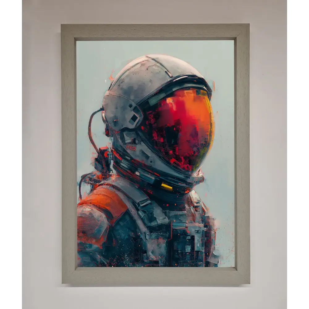 Space Man Framed Wall Art - A3 (29.7 x 42 cm) / Grey - Framed Print