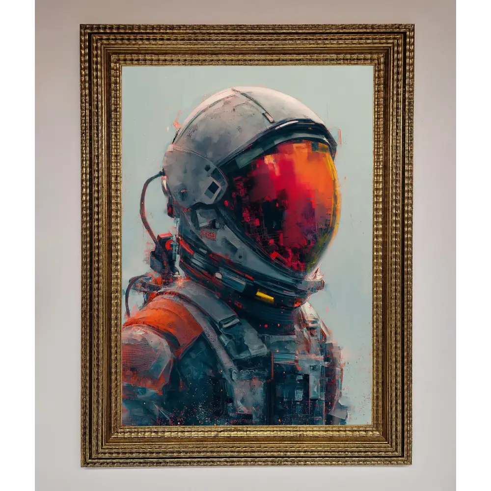 Space Man Framed Wall Art - A3 (29.7 x 42 cm) / Ornate Gold - Framed Print