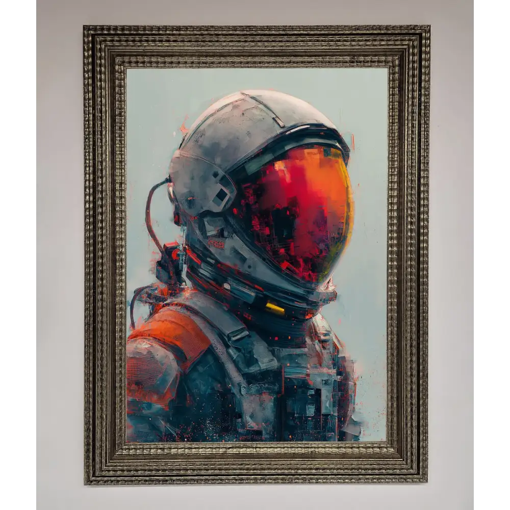 Space Man Framed Wall Art - A3 (29.7 x 42 cm) / Ornate Silver - Framed Print
