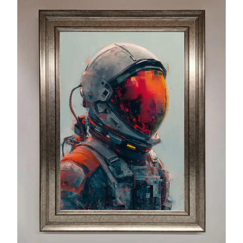 Space Man Framed Wall Art - A3 (29.7 x 42 cm) / Silver - Framed Print