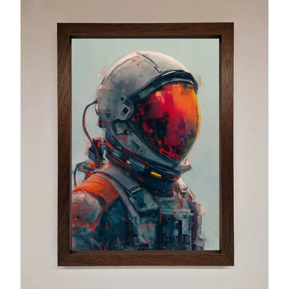 Space Man Framed Wall Art - A3 (29.7 x 42 cm) / Walnut - Framed Print