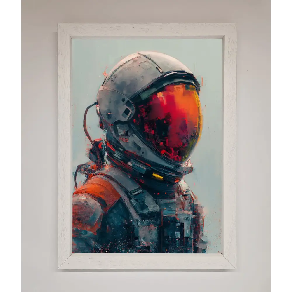 Space Man Framed Wall Art - A3 (29.7 x 42 cm) / White - Framed Print
