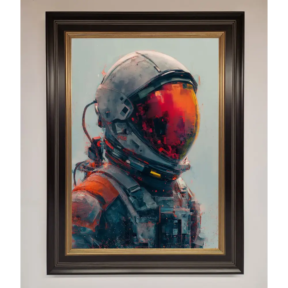 Space Man Framed Wall Art - B0 (100 x 141 cm) / Black Gold - Framed Print