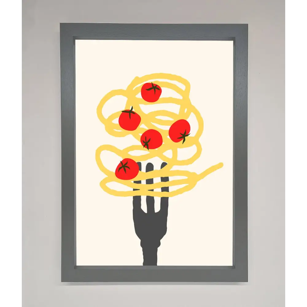 Spaghetti Folk Framed Print - A3 (29.7 x 42 cm) / Dark Grey - Framed Print