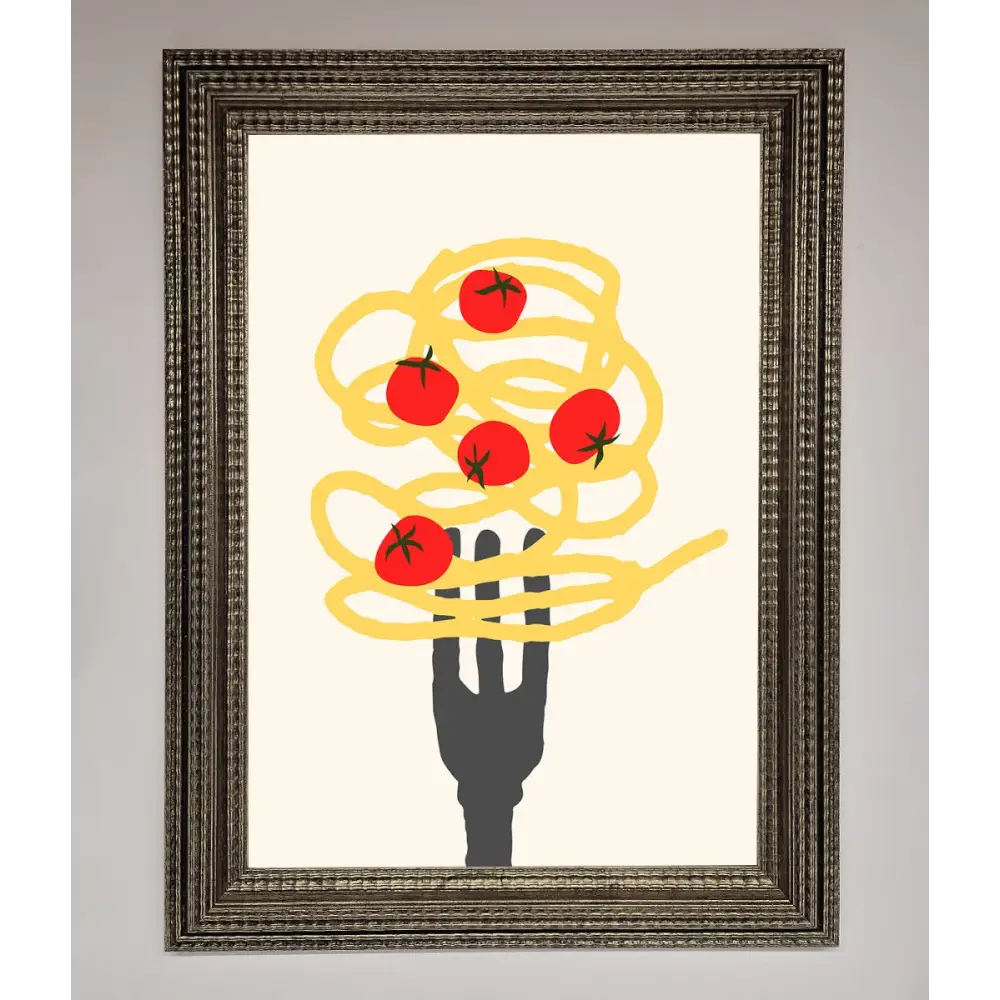 Spaghetti Folk Framed Print - A3 (29.7 x 42 cm) / Ornate Silver - Framed Print