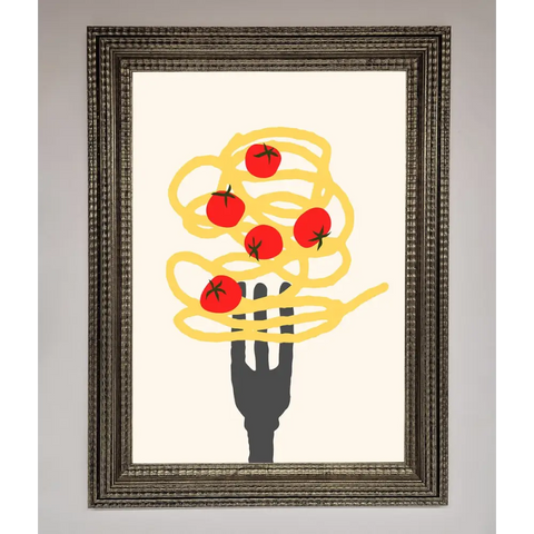 Spaghetti Folk Framed Print - A3 (29.7 x 42 cm) / Ornate Silver - Framed Print