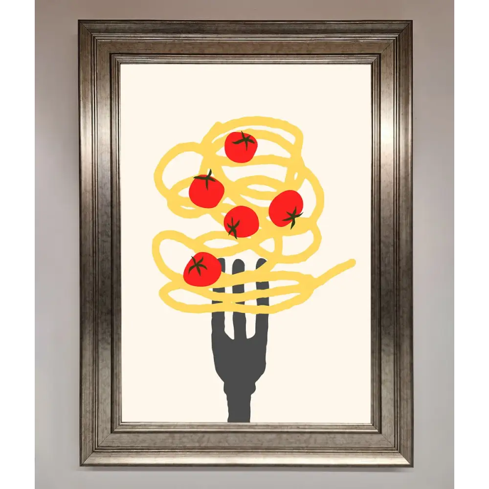 Spaghetti Folk Framed Print - A3 (29.7 x 42 cm) / Silver - Framed Print